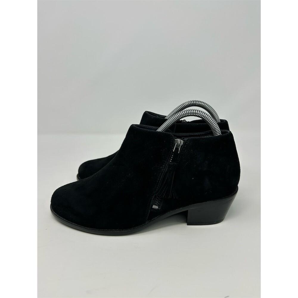 Vionic Serena Ankle Booties Black Side Zip Tassel Comfort Low Heel Size 8 Wide - Picture 6 of 11